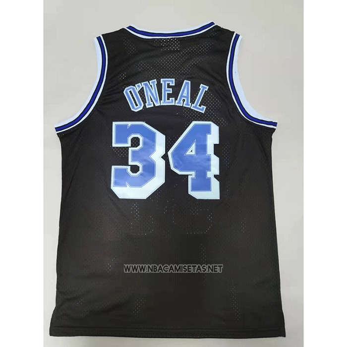 Camiseta Los Angeles Lakers Shaquille O'Neal NO 34 Mitchell & Ness 1996-97 Azul Negro